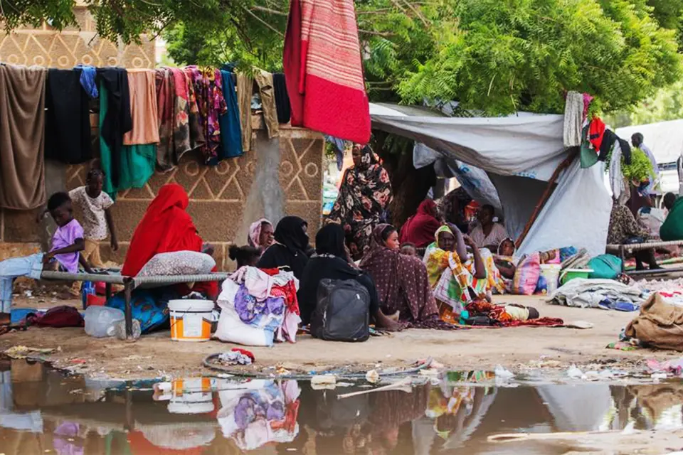 UNICEF/Ahmed Mohamdeen Elfatih عائلات نازحة فرت من ولاية سنار في جنوب شرق السودان ولجأت إلى ولاية كسلا.