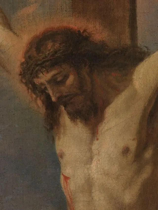 لوحة للمسيح وعلى رأسه إكليل الشوك